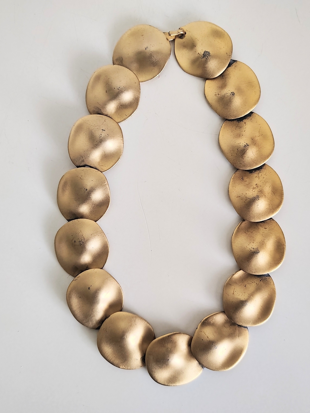 Modernist Gold Disc Statement 17" Women's Necklace